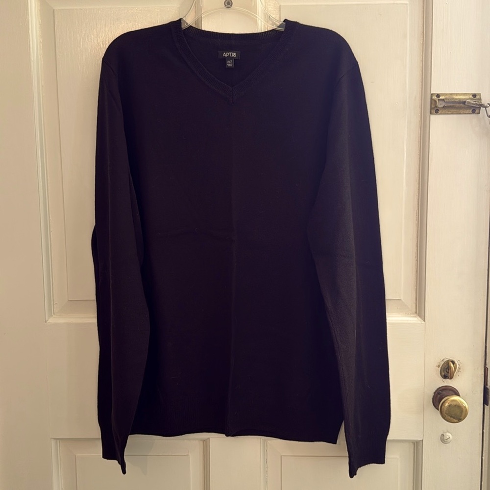 Men’s Apt.9 V-neck Sweater, Black, XL